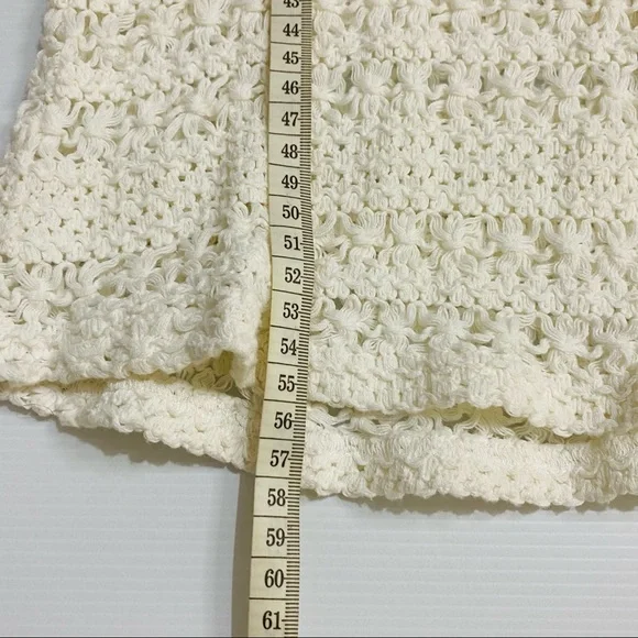 SEED FEMME Womens White Cream 100% Cotton Crochet Sleeveless BOHO Top Size XS - Picture 9 of 11